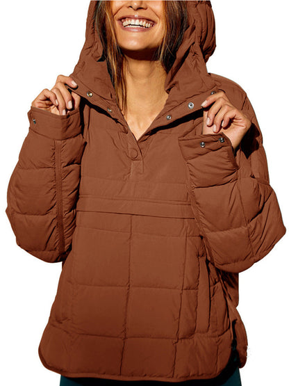 Damen Steppjacke Übergröße mit Kapuze Norvielle