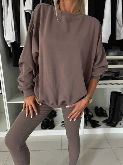 Damen Sweatpullover Überschnittene Schultern Norvielle
