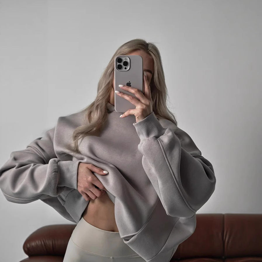 Damen Oversized Kapuzenpullover Drop-Shoulder-Schnitt Norvielle
