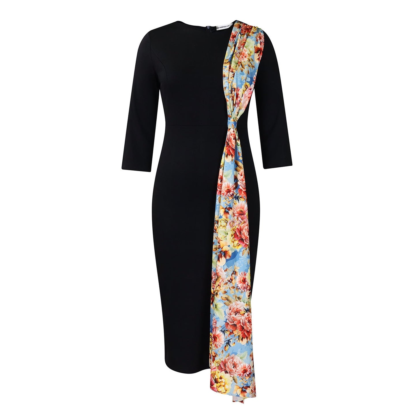 Damen Etuikleid Blumenschal Eleganter Schnitt