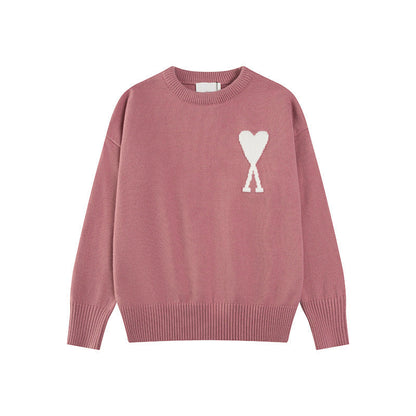 Damen Strickpullover Herz-Muster