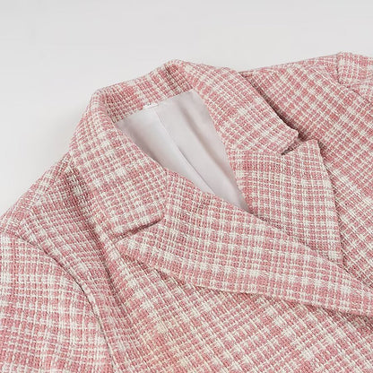 Damen Karojacke Klassisch Doppelknopf