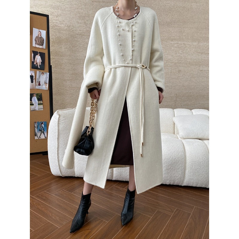 Damen Wickelmantel Eleganter Kragen Gürtel Norvielle - Norvielle