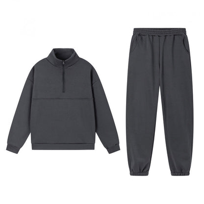 Damen Sweatshirt-Set Elastisch Hochkragen Grau Norvielle