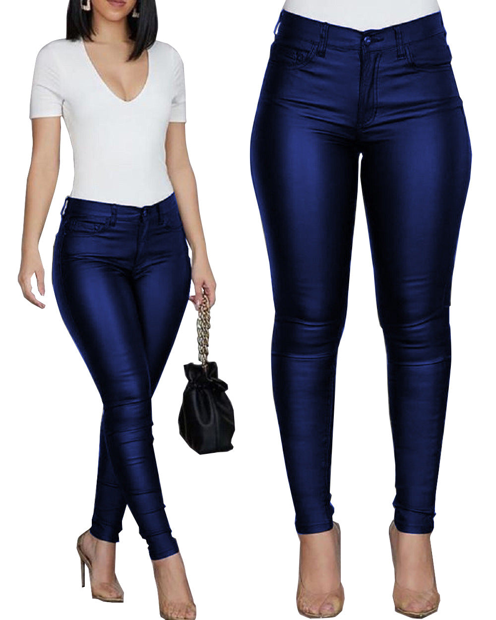 Damen High-Waist Hose Figurbetont Norvielle