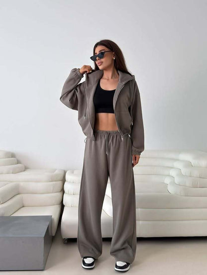 Damen Sportliches Kapuzen-Set elastisch Norvielle