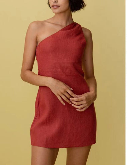 Damen Minikleid Asymmetrisch Norvielle