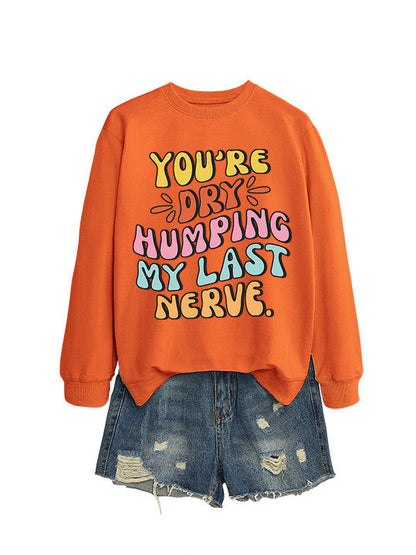 Damen Sweatshirt Comic-Slogan Lässig Norvielle
