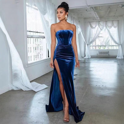 Damen Abendkleid Tailliert Hohes Bein Norvielle