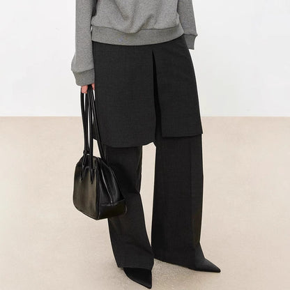 Damen Anzughose Weite Passform Baumwolle Elegant