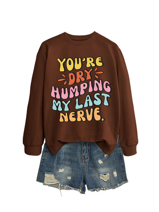 Damen Sweatshirt Comic-Slogan Lässig Norvielle