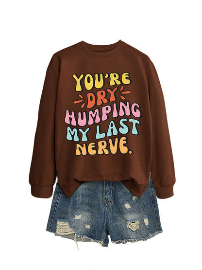 Damen Sweatshirt Comic-Slogan Lässig Norvielle