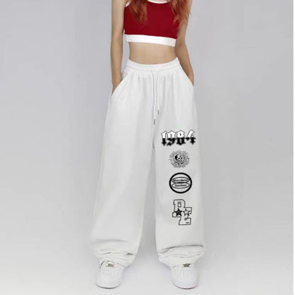 Damen Freizeithose Weite Passform Grafikdetails