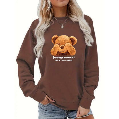 Damen Pullover Bärenmotiv Norvielle