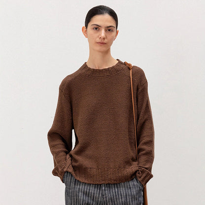 Damen Strickpullover Weit Elastischer Saum Norvielle - Norvielle