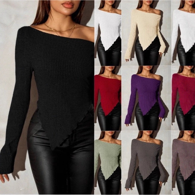 Damen Asymmetrischer Strickpullover Norvielle - Norvielle