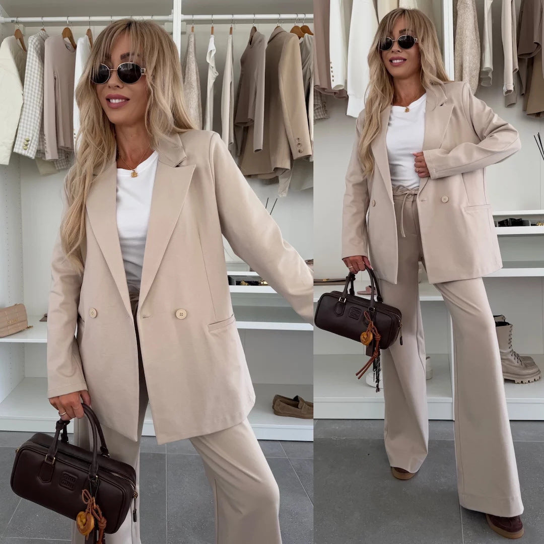 Damen Blazer-Set mit weiten Hosen modern Norvielle