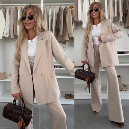 Damen Blazer-Set mit weiten Hosen modern Norvielle