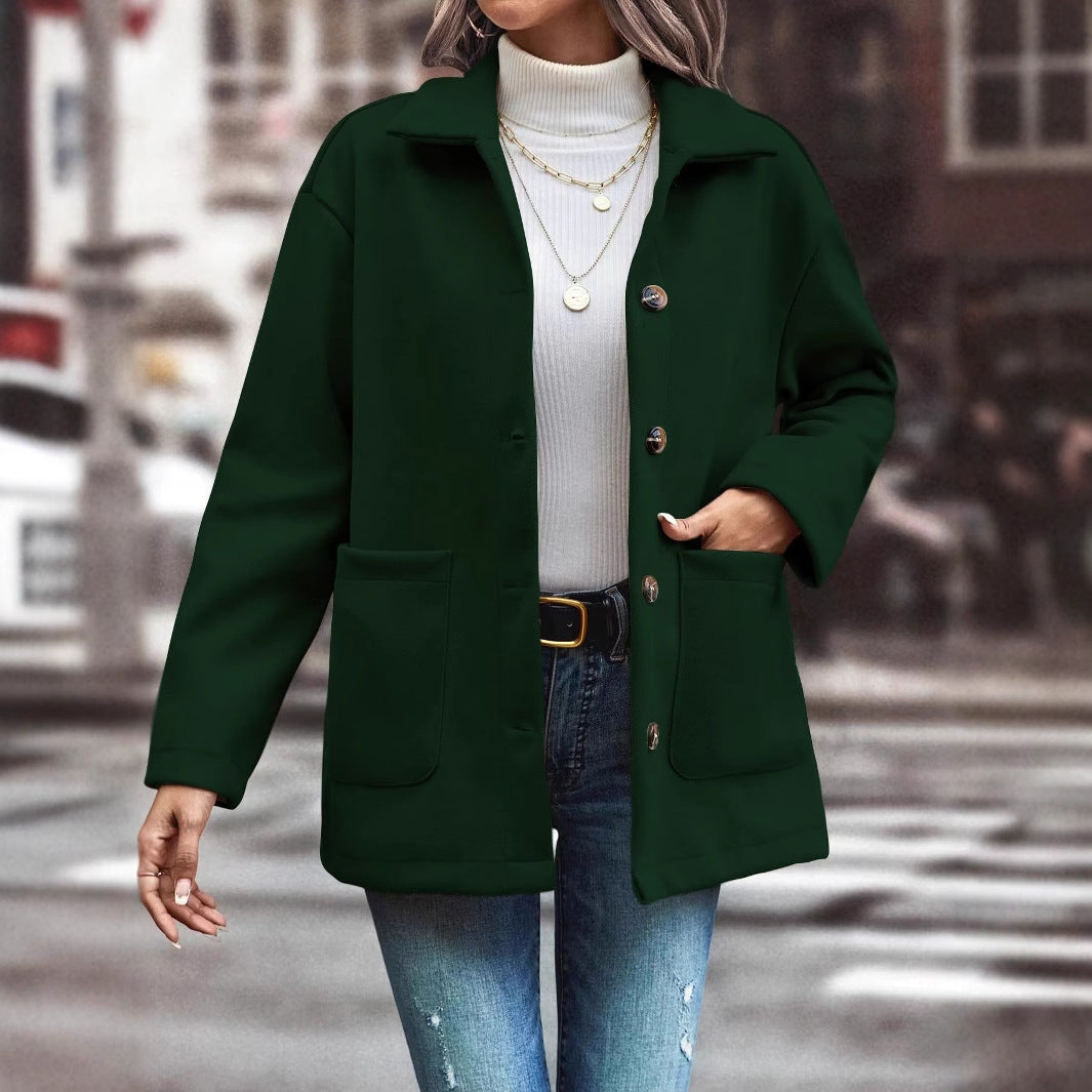 Damen Oversized-Jacke Knopfdetails Taschen Norvielle - Norvielle