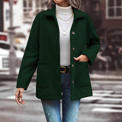 Damen Oversized-Jacke Knopfdetails Taschen Norvielle - Norvielle