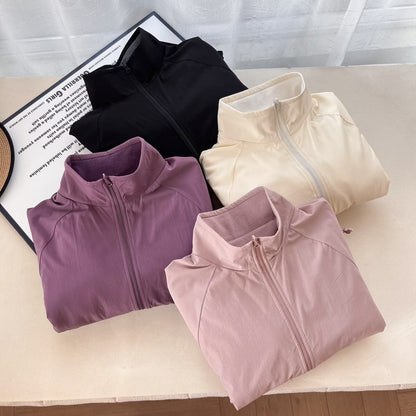 Damen Fleecejacke Kuschelig Hochkragen Eingrifftaschen Norvielle
