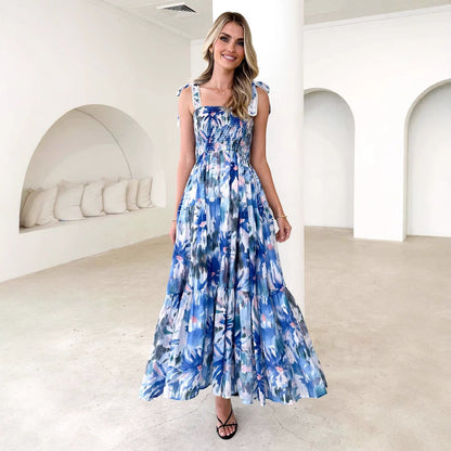 Damen Maxikleid Rüschendesign Fließender Stoff Norvielle