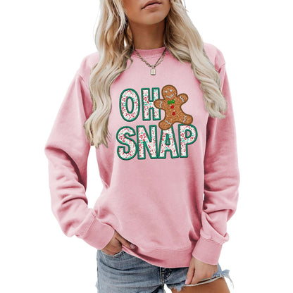 Damen Sweatshirt Lebkuchenmann Motiv Glitzer Schrift