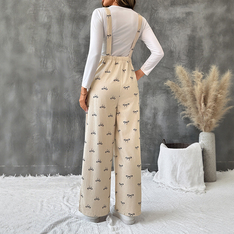 Damen Latzhose Floralmuster Baumwolle Bequem