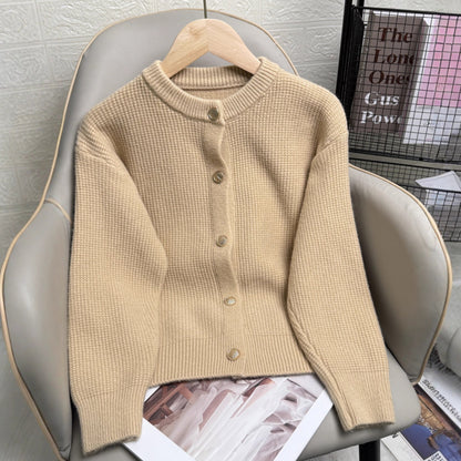 Damen Strickjacke Knopfdetails Modernes Muster Norvielle