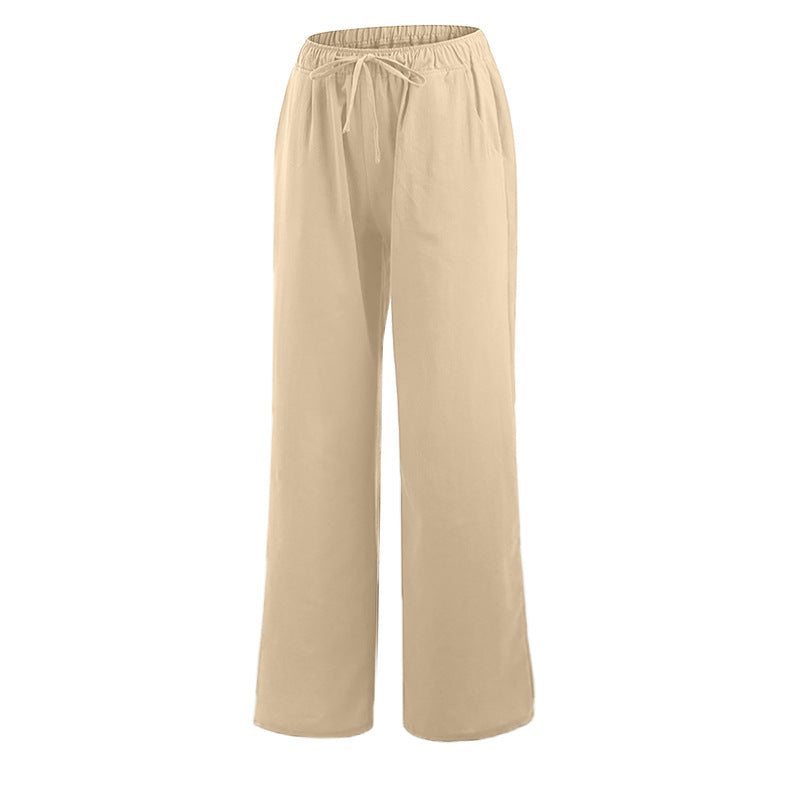 Damen Weite Leinenhose Bequem Norvielle