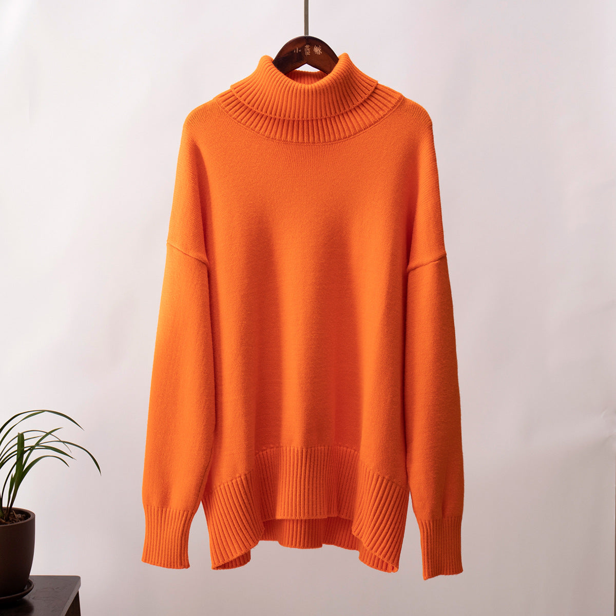 Damen Strickpullover Lässig Warm Gerippter Saum