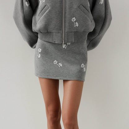 Damen Sportset Blumenstickerei Norvielle