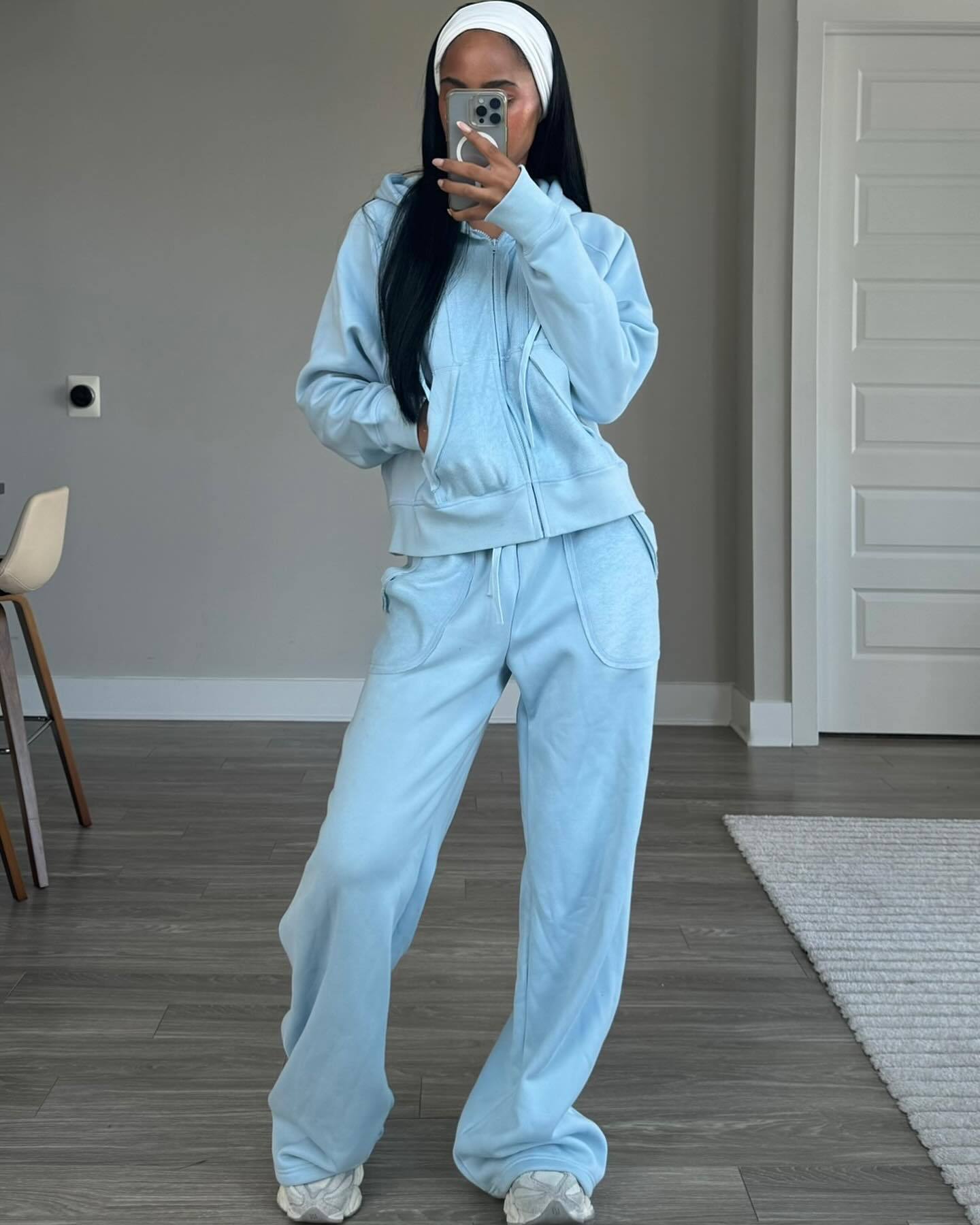 Damen Sportanzug Moderner Hoodie Weite Hose Norvielle