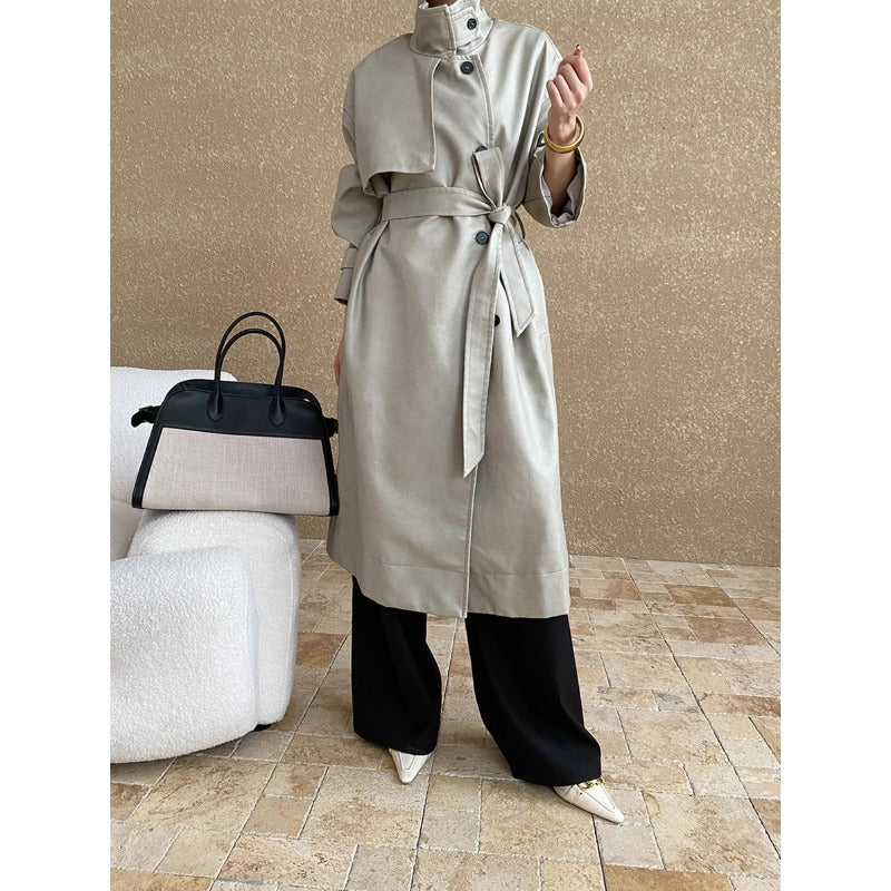 Damen Trenchcoat mit Gürtel und Kragen Norvielle