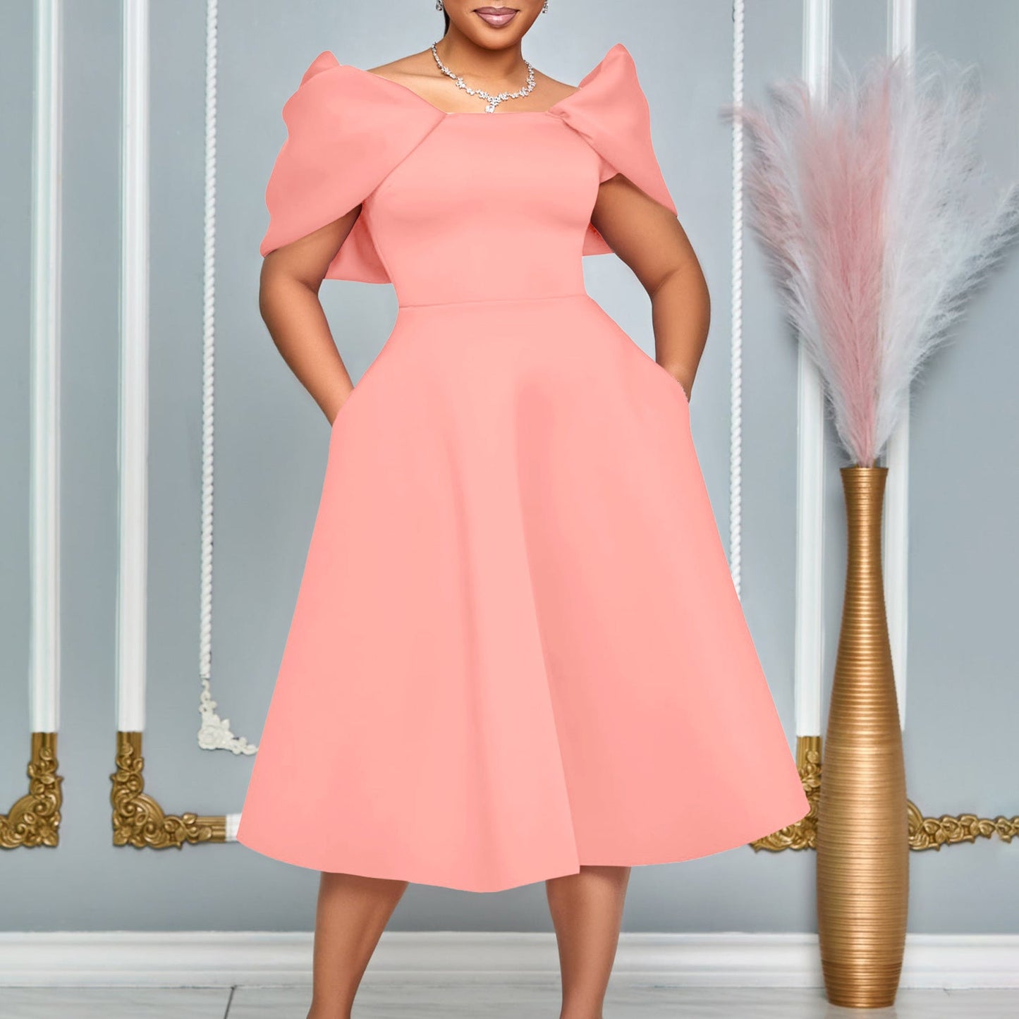 Damen Abendkleid mit Cape Dramatischer Effekt