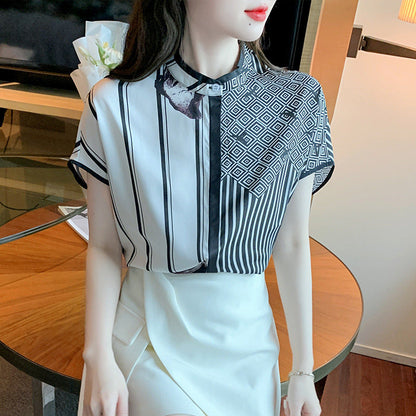 Damen Bluse Grafisches Muster Elegantes Design Norvielle