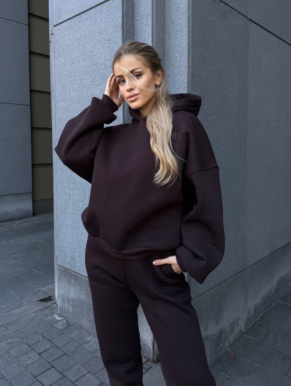 Damen Freizeit-Loungewear-Set mit Kapuze Weites Norvielle