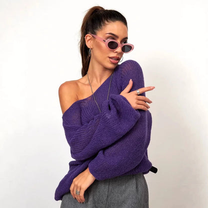 Damen Pullover Weiches Material Lässiger Look Beige