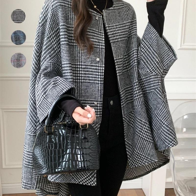 Damen Oversized Cardigan Karomuster Modern - Norvielle