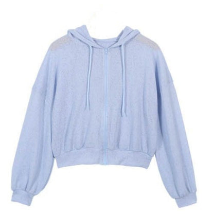 Damen Sportjacke Leichter Stoff Kapuze
