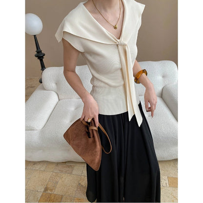 Damen Oberteil Schleifenkragen Elegantes Design Norvielle
