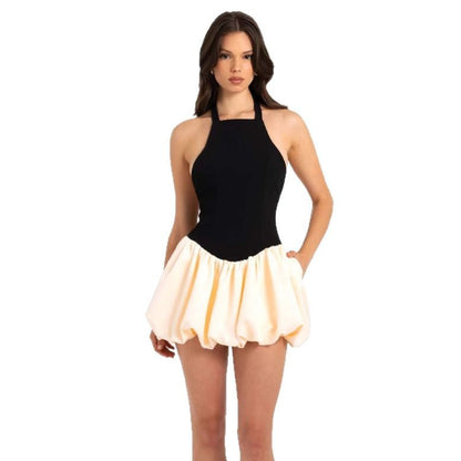 Damen Trägerkleid Schwingrock Taschen