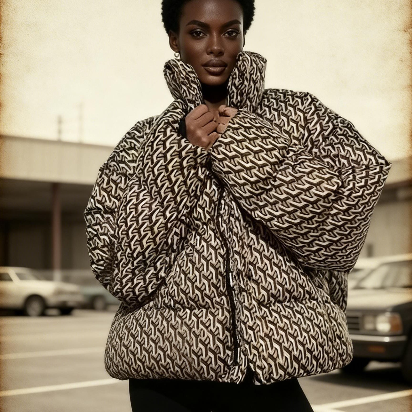 Damen Steppjacke Modernes Grafikdesign Norvielle - Norvielle