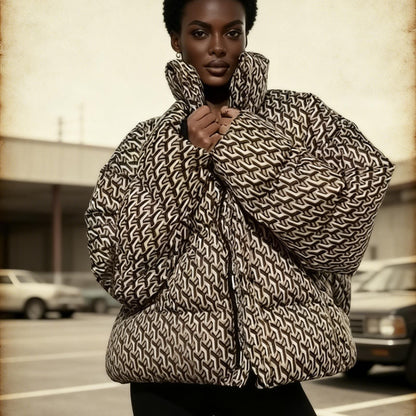 Damen Steppjacke Modernes Grafikdesign Norvielle - Norvielle