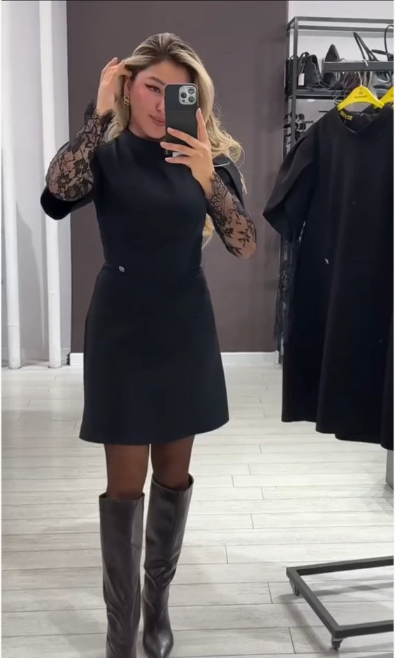 Damen Kleid Spitze Figurbetont Norvielle