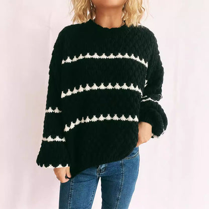 Damen Pullover Grobgestrickt Lässiger Schnitt Norvielle - Norvielle