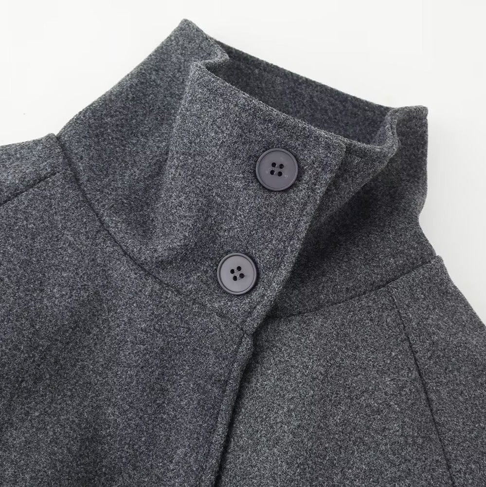 Damen Übergangsjacke Hochgeschlossener Kragen Taillengürtel Norvielle