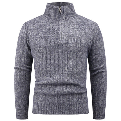 Herren Strickpullover Moderner Reißverschluss Rippstruktur Bequem