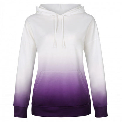 Damen Kapuzenpullover Moderner Farbverlauf Kängurutaschen
