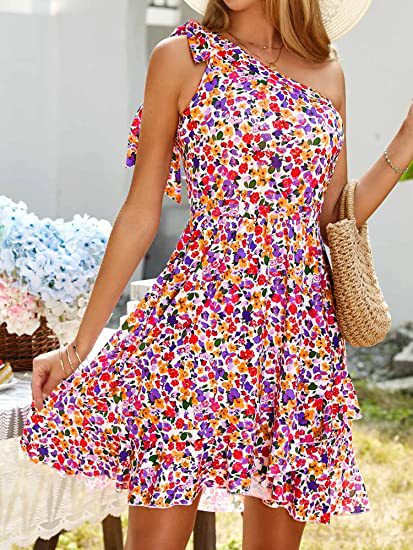 Damen Bodenlanges Kleid mit Blumenmuster Norvielle
